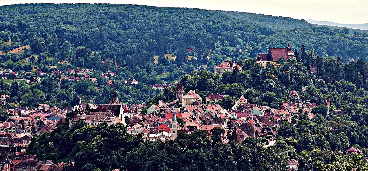 Panorama van de middeleeuwse vestingstad Sighișoara